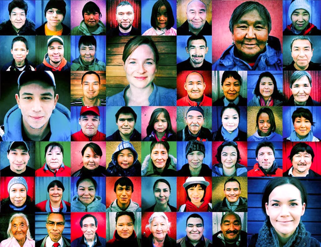 David Trood. The diverse faces of Greenlanders in collage.