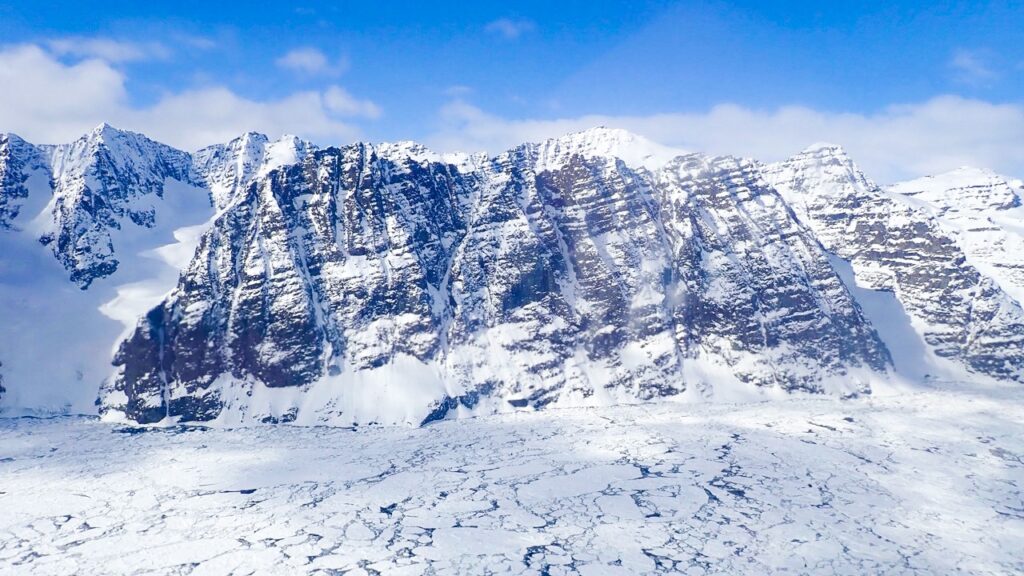 NASA/Joe MacGregor. Mt. Gunnbjørn, The tallest mountain in Greenland , from the center flowline of the Kong Christian IV Glacier.