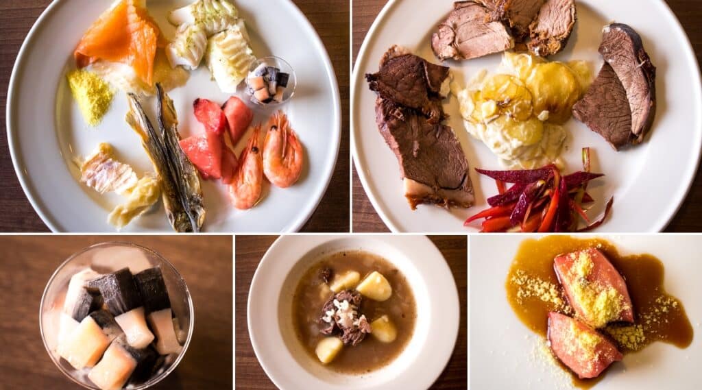 Greenlandic food from the Traditional Greenlandic Food Buffet at the Hotel Sisimiut - Greenland