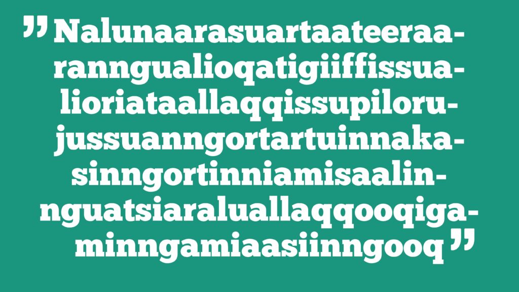 Longest word in the greenlandic language - cultural activity - Guide to Greenland