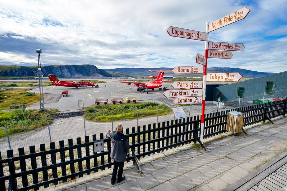 One of the most famous signs in Greenland is located in Kangerlussuaq