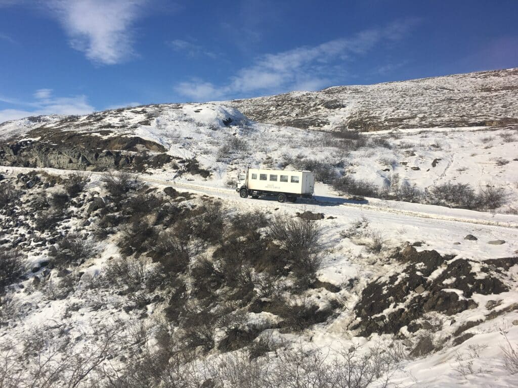 Car going to the Greenland ice sheet