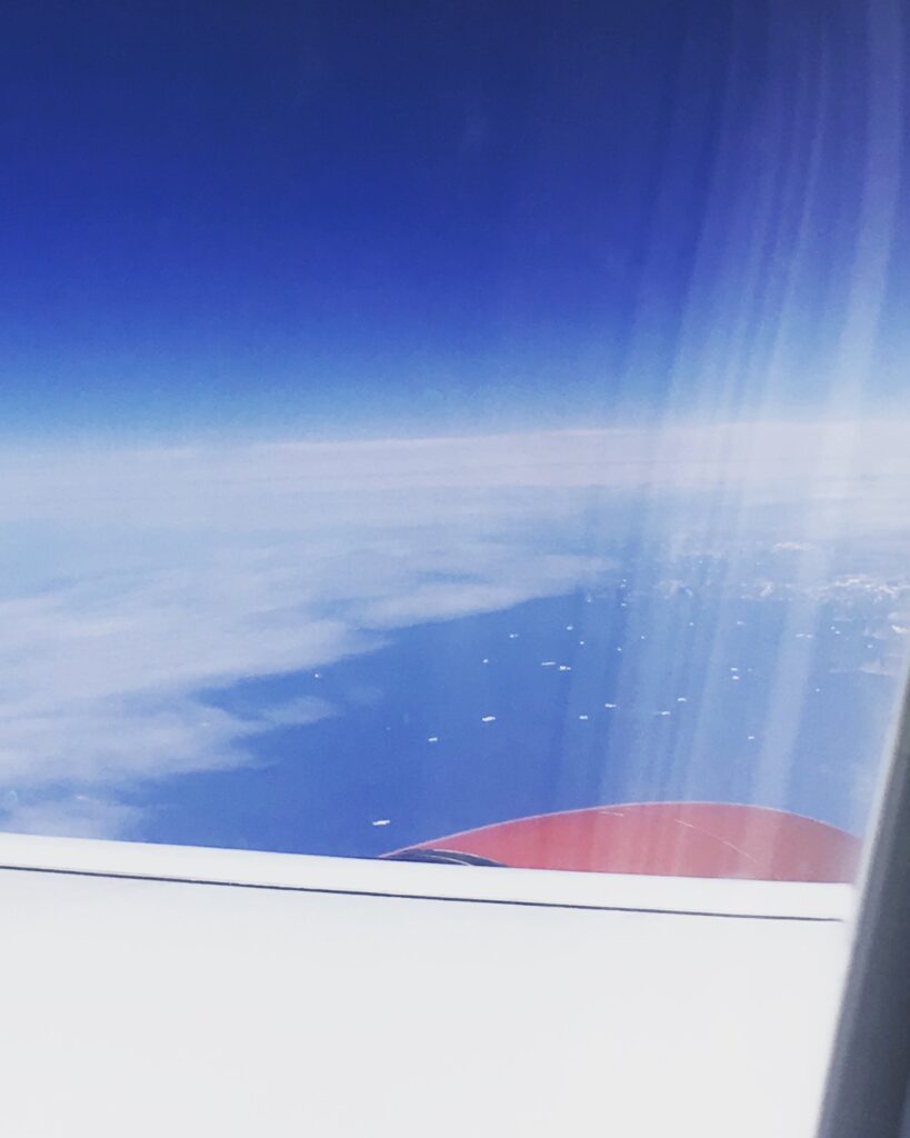 Large icebergs seen from an airplane