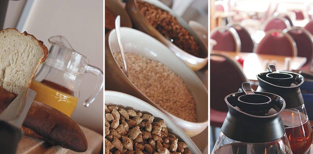 Breakfast buffet in Hotel Kulusuk in East Greenland