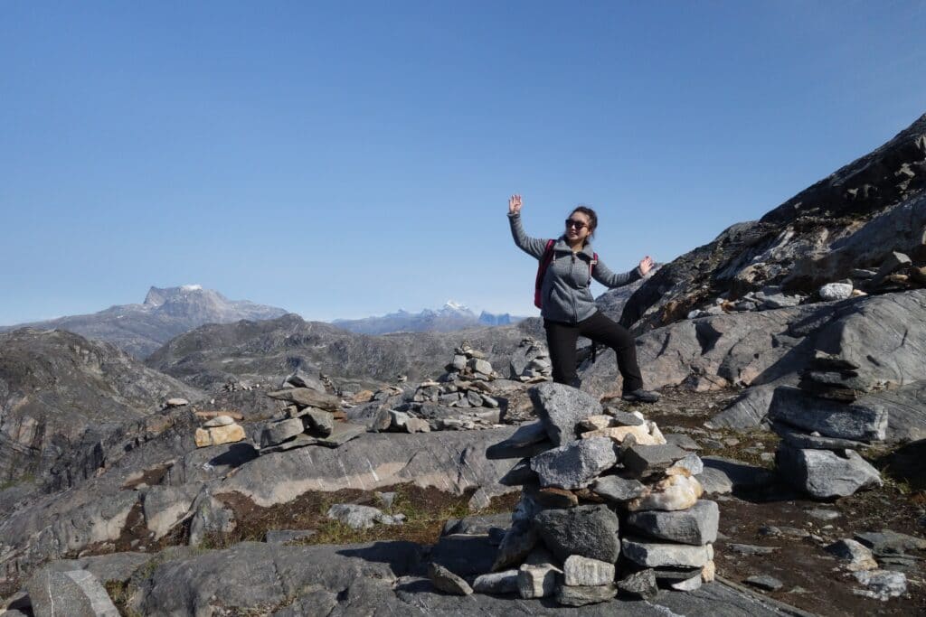Woman posing on a hike