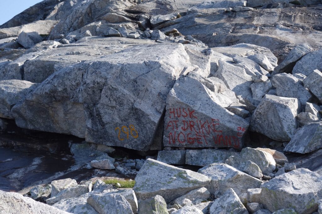 Rock that says don't forget to drink water