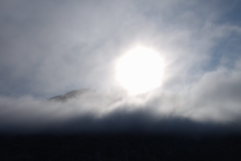 Fog blocking the sun