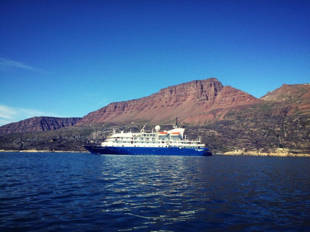 Cruise ship docking in Greenland