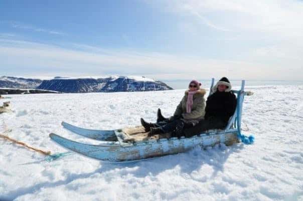 People on a dog sled