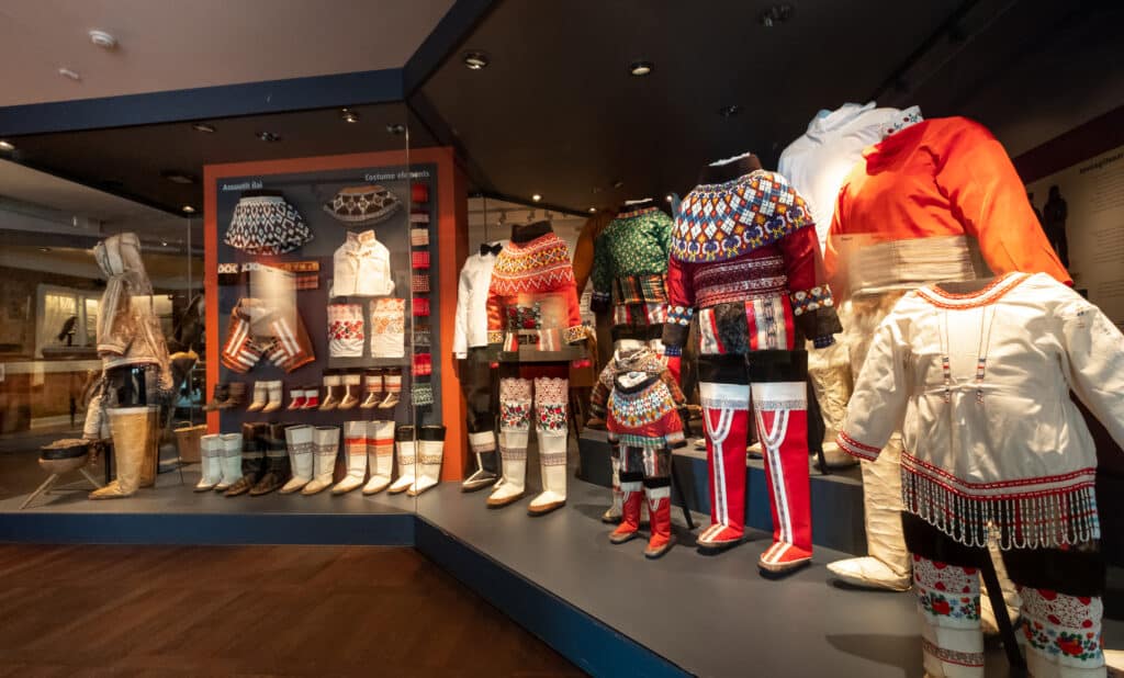 Greenlandic national costumes on display in Greenland National Museum
