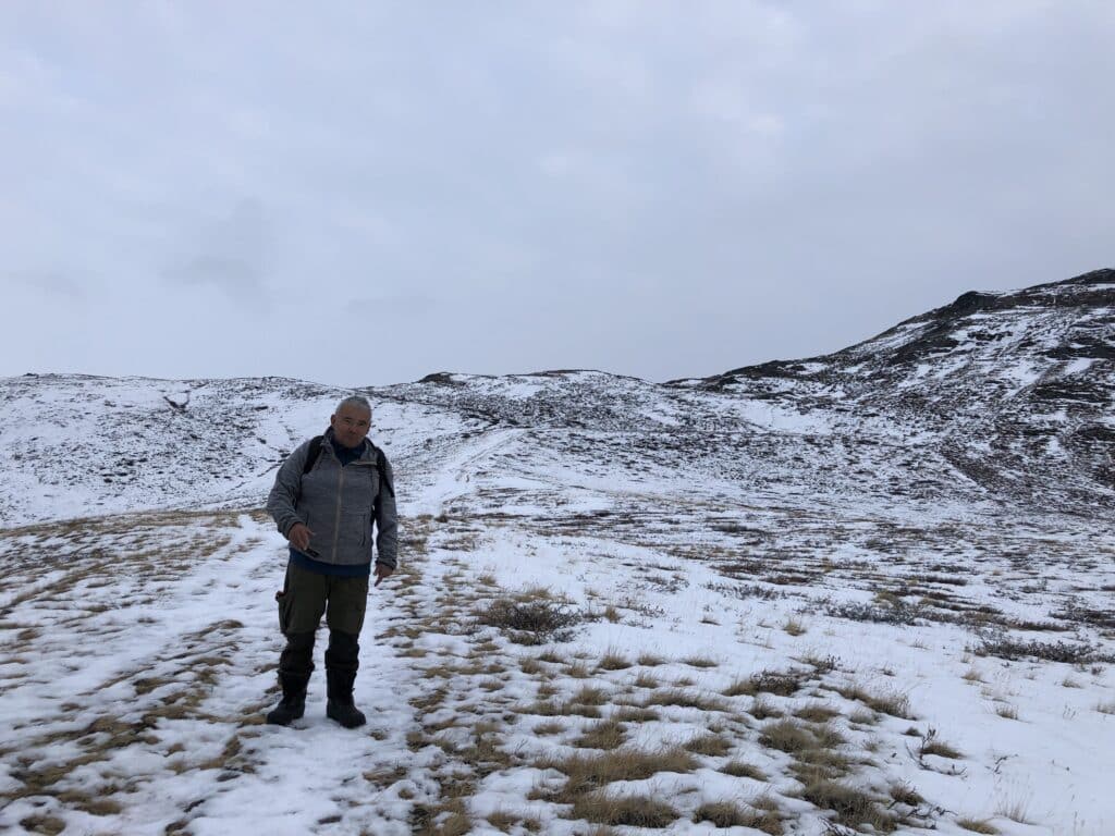 Man standing in the snow