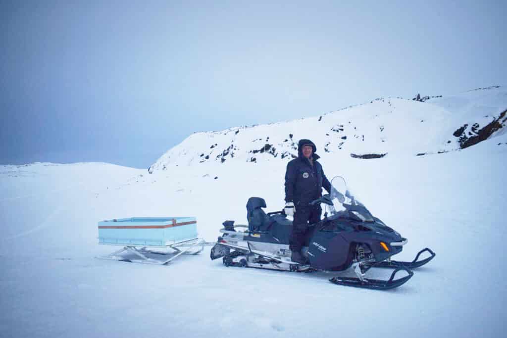 Snowmobiling on the sea ice near Aasiaat