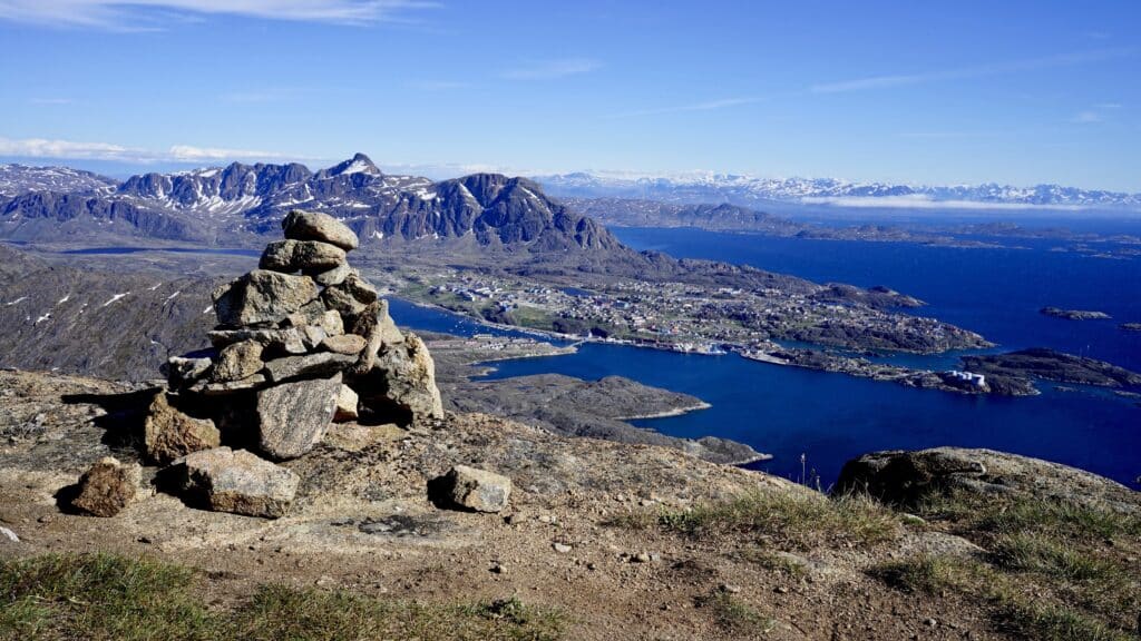 Small collection of rocks on top of a mountain