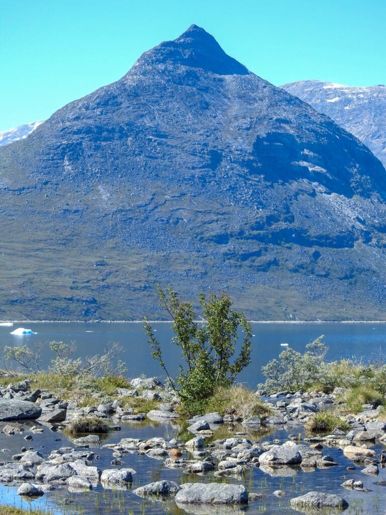 Tall mountain across the fjord