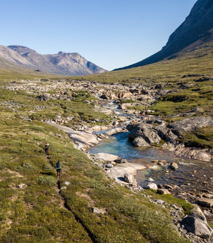 Small river with clear blue water