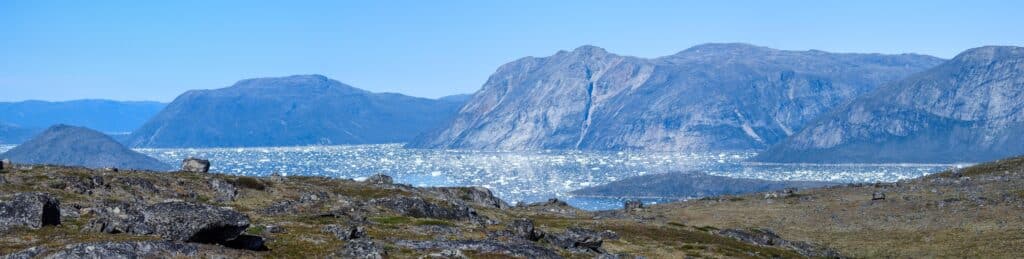 Panorama shot of the icefjord in Nuuk