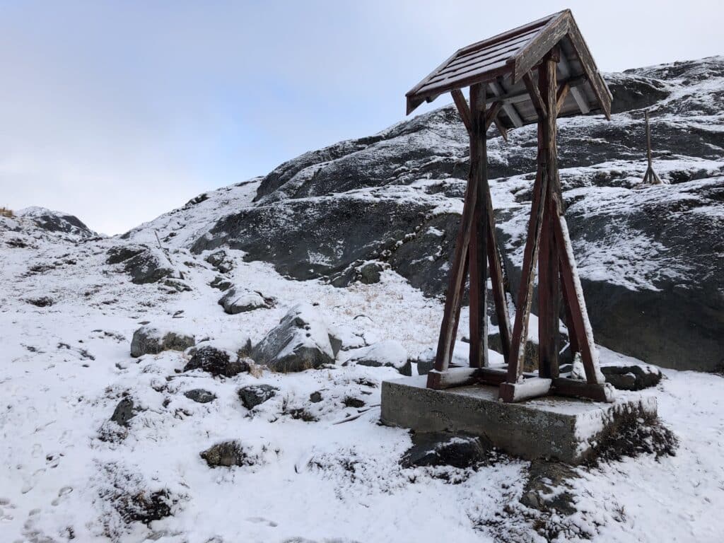 Old tower in The abandoned settlement of Kangeq