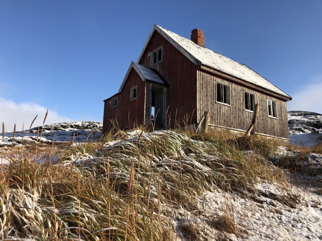 Red house at The abandoned settlement of Kangeq