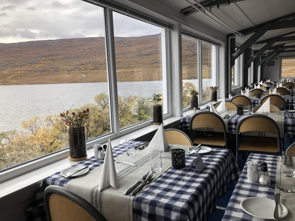 Fine dining with a beautiful view at Restaurant Roklubben near Kangerlussuaq