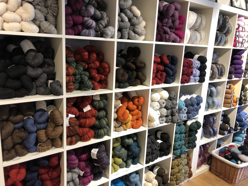 Balls of yarn in many different colours