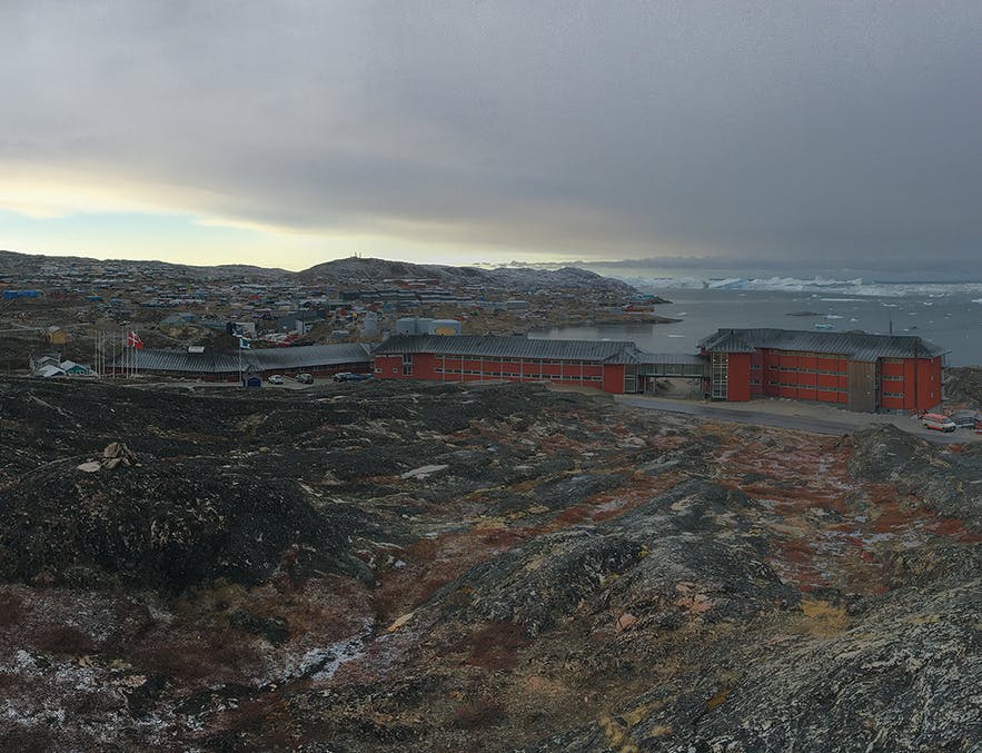 From afar, Hotel Arctic in Ilulissat