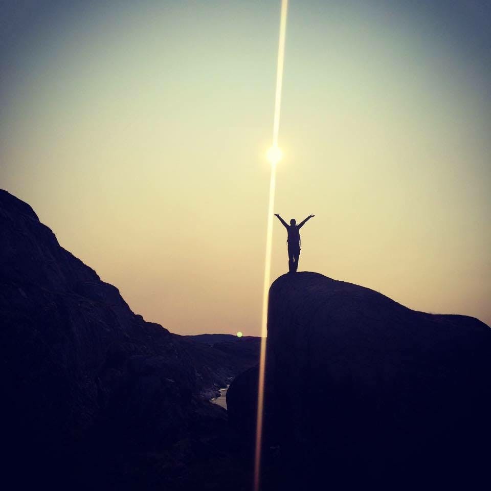 Person on top af a hill