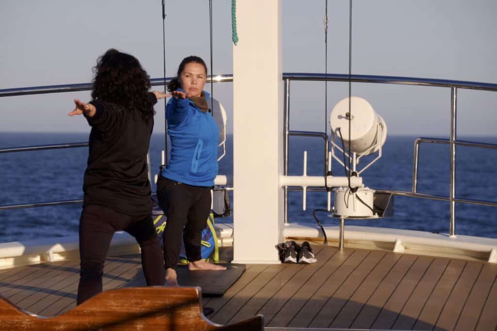 Yoga on the deck