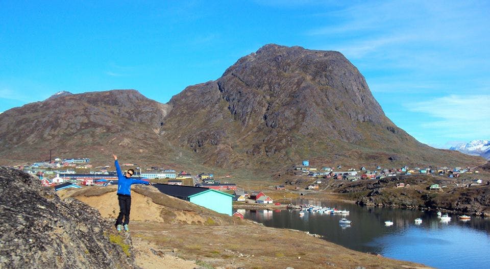 Woman posing for the camera in Narsaq