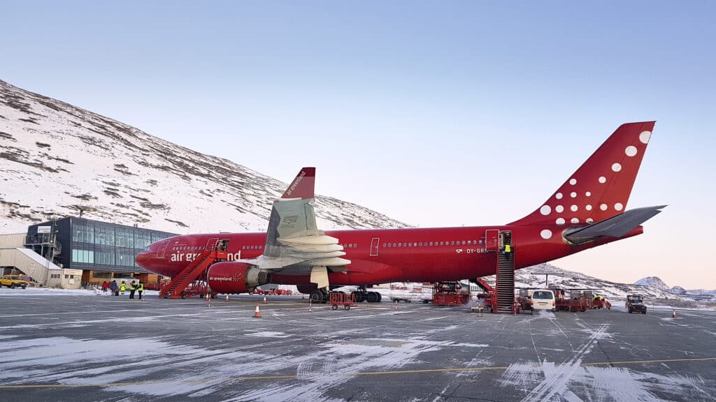 Air Greenland's jet "Norsaq" in Kangerlussuaq