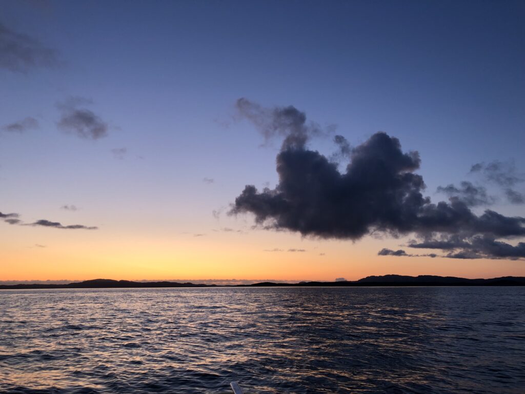 Sunset and a large cloud