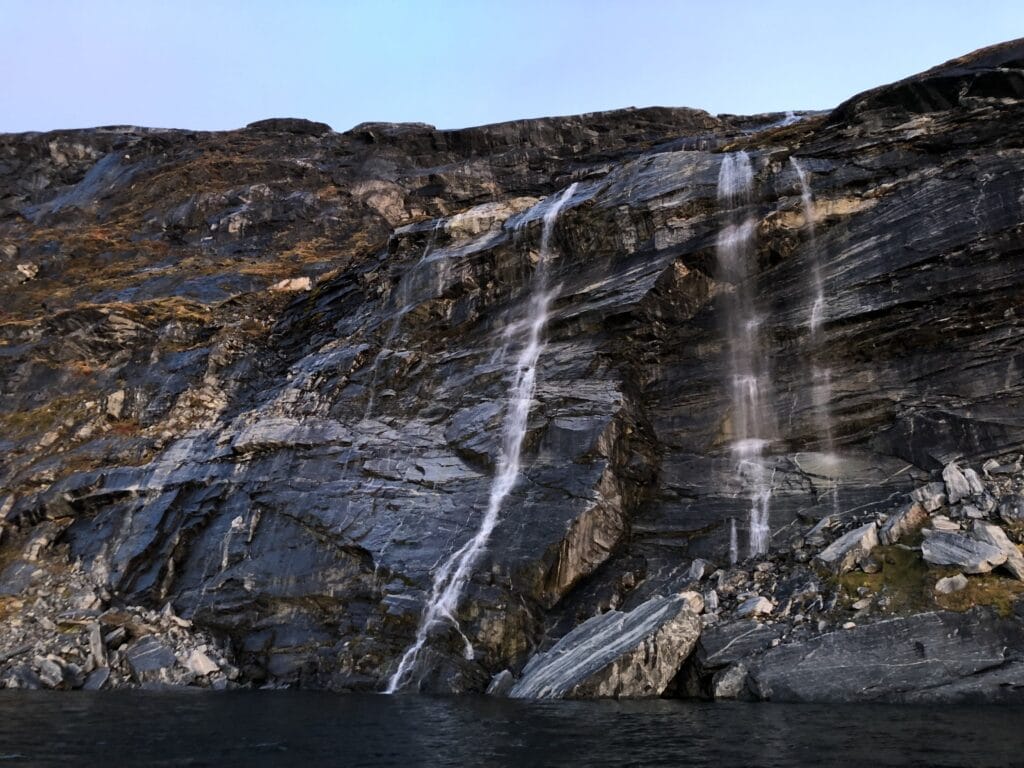 Waterfall seen from a boat