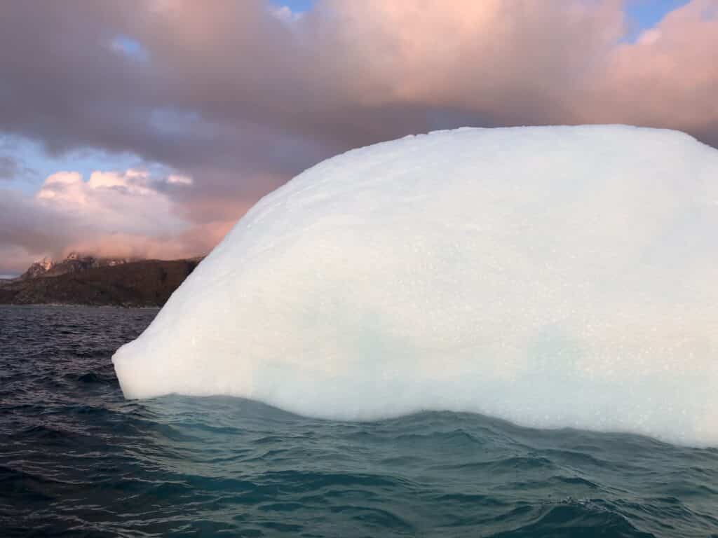 Close up picture of an iceberg