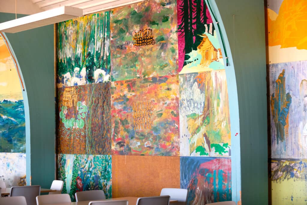 Paintings of Per Kirkeby in the Aasiaat Community Hall
