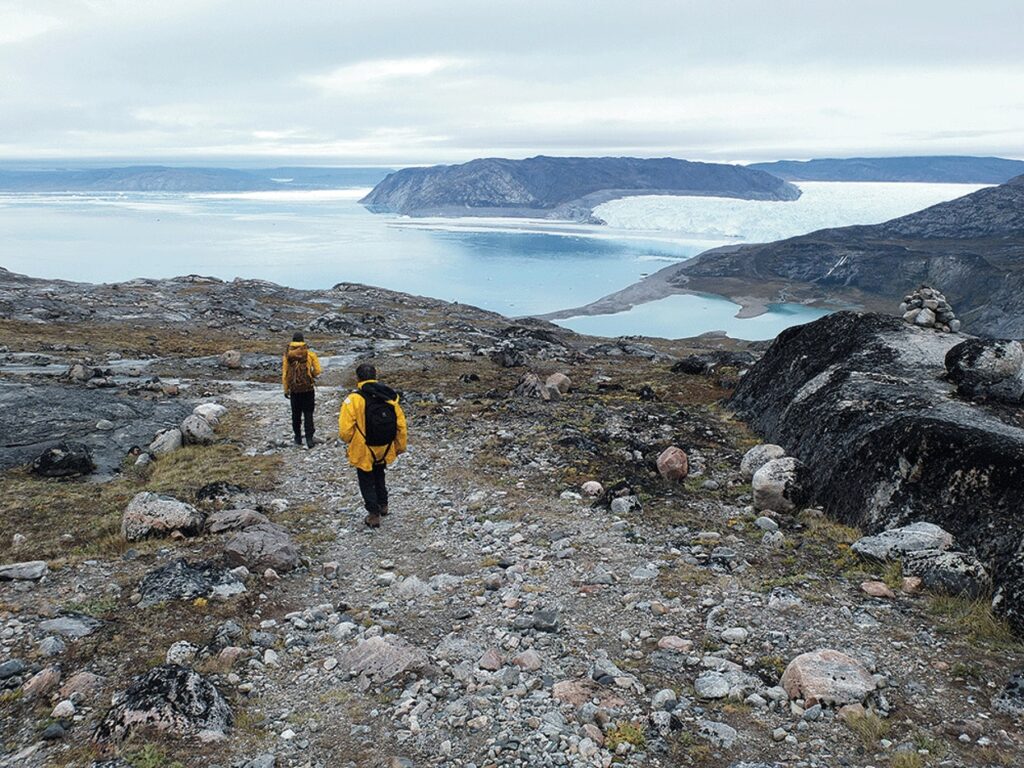 Two people during a polar expedition in Greenland