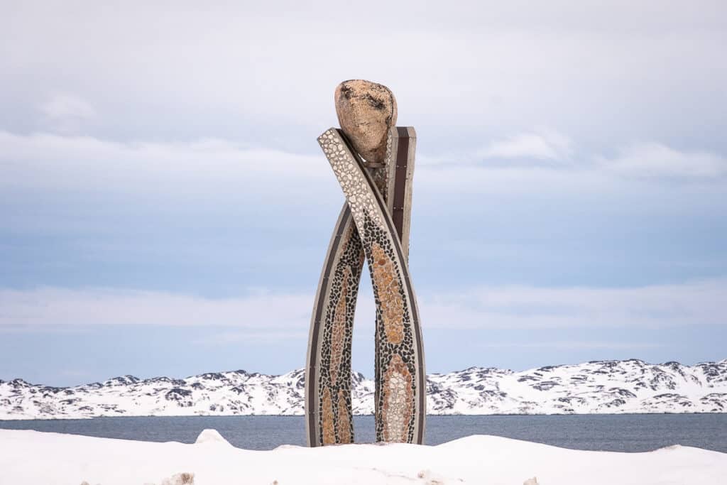 One of the many sculptures along the Nuuk Art Walk