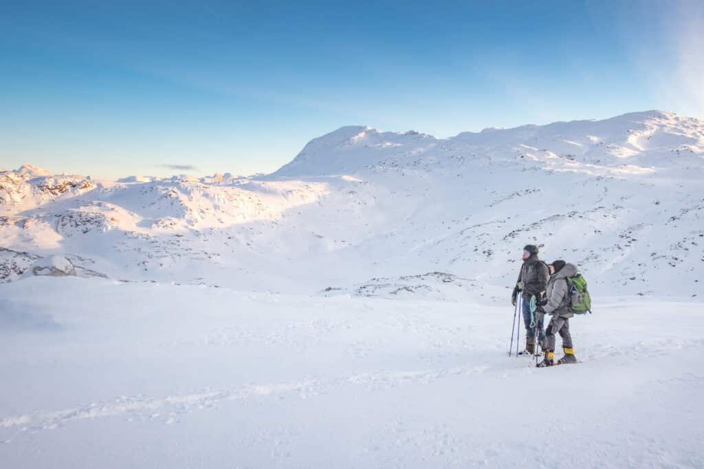 Snowshoeing around Lille Malene in Nuuk, Greenland
