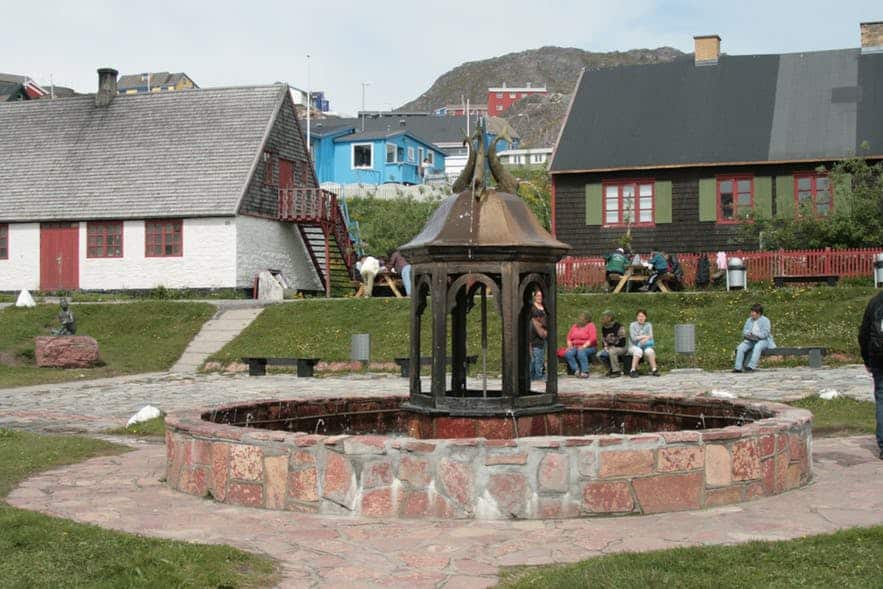 Well in the middle of the town square