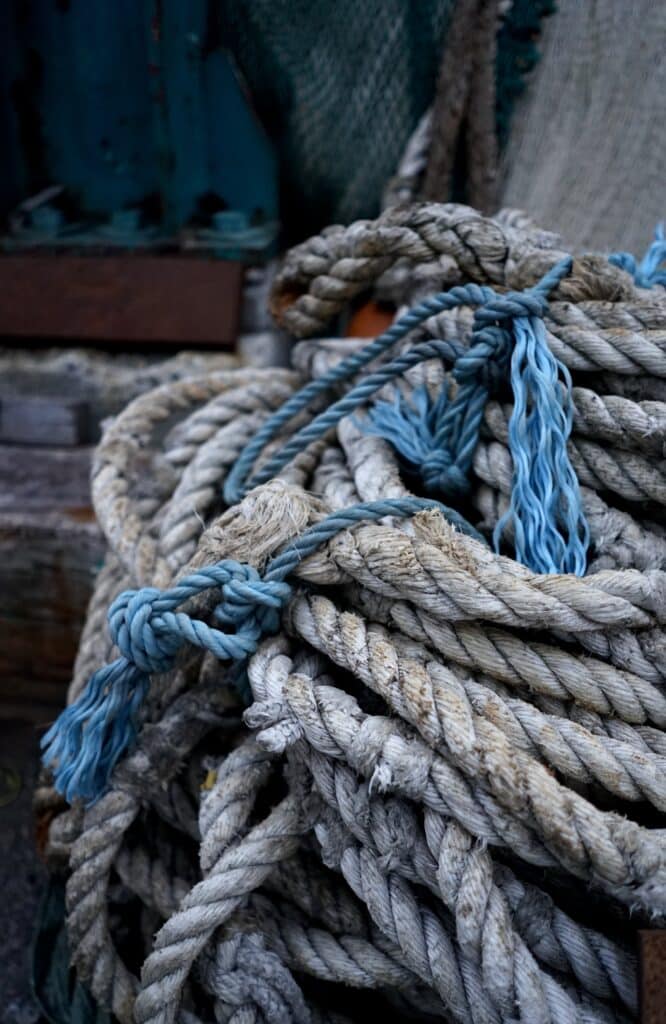 Blue and brown rope