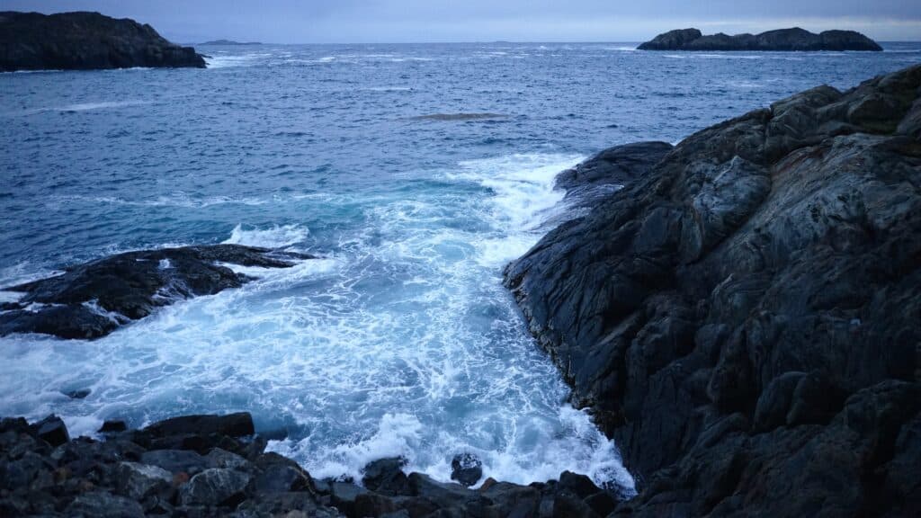 Waves roaring