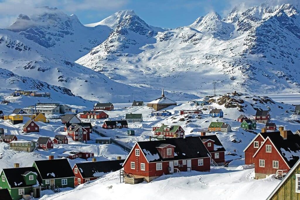 A view of Tasiilaq from a hill top