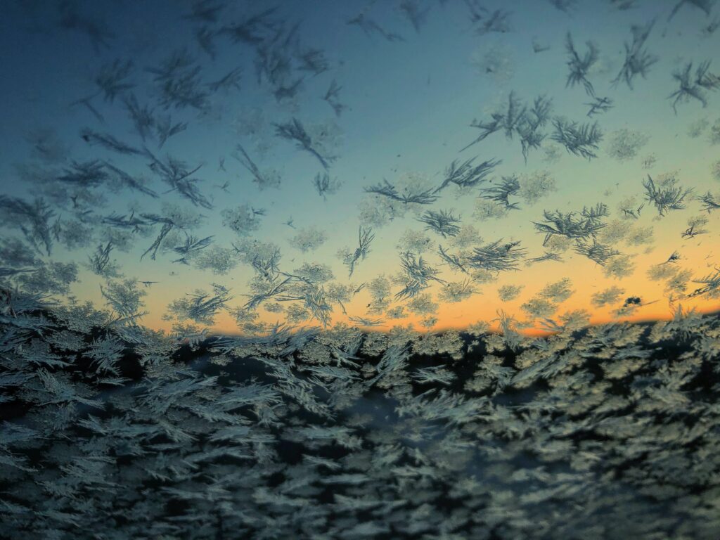 Ice covered window