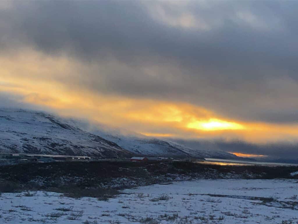 Sun shining through the clouds