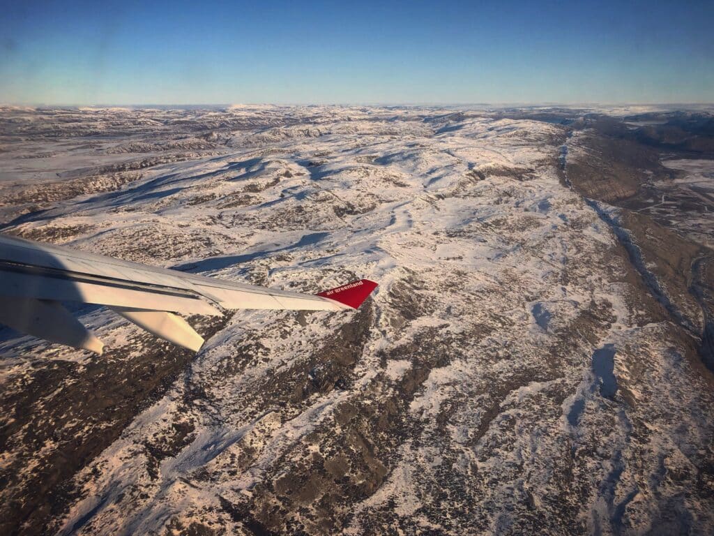 Greenland seen from a plane
