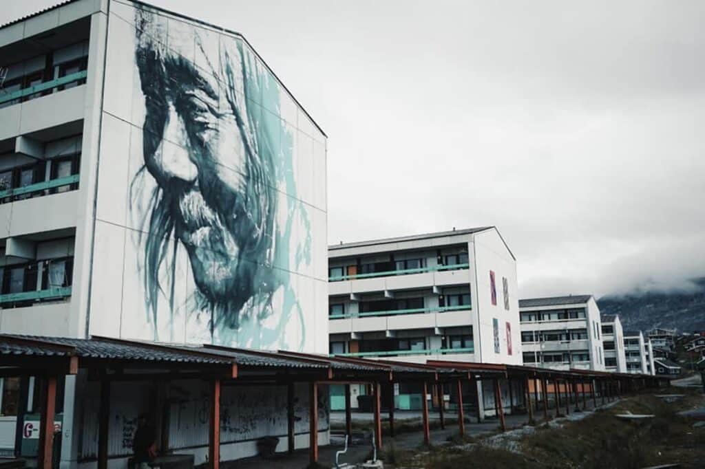 Painted buildings in Nuuk