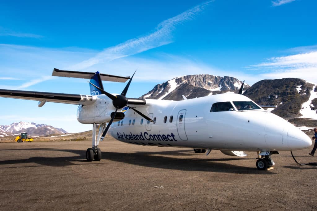Air Iceland Connect plane in Kulusuk - East Greenland - Guide to Greenland
