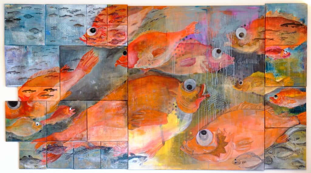 Redfish artwork in Qooqqut Nuan restaurant - Nuuk Fjord - Guide to Greenland