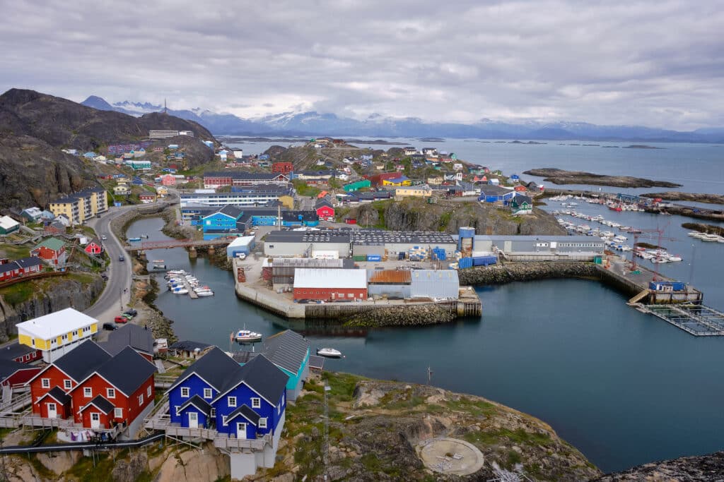 Scenic viewpoint over the town of Maniitsoq, Greenland