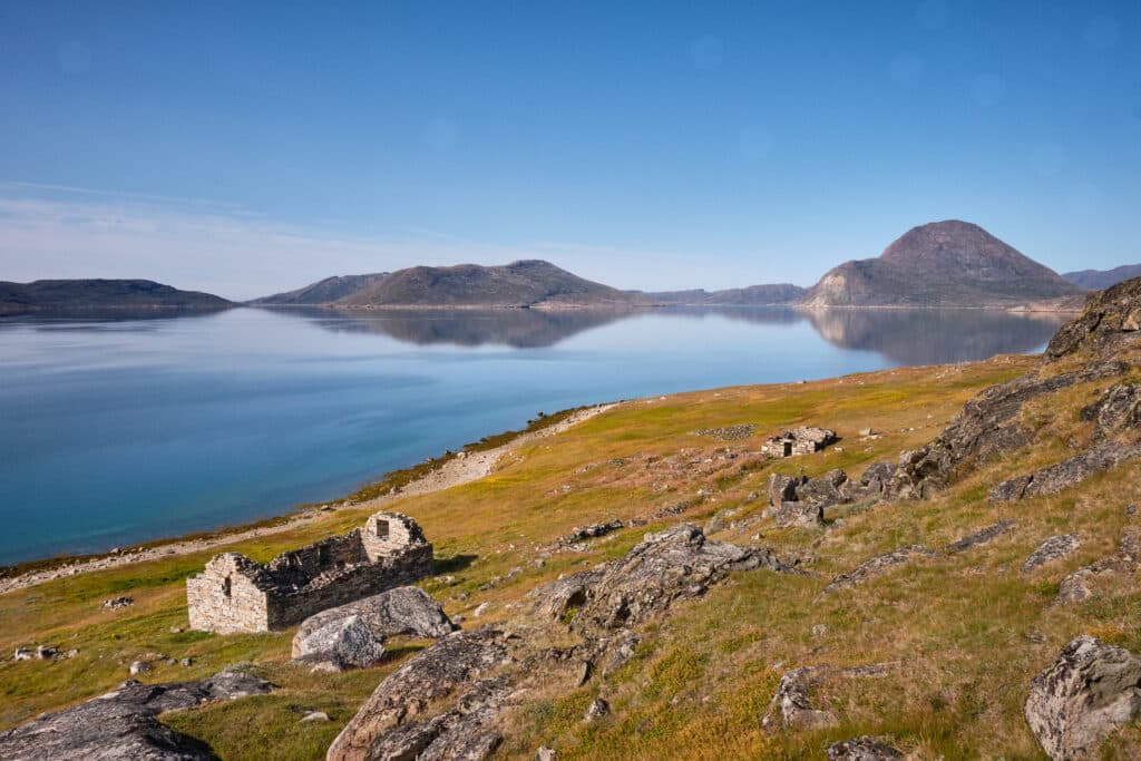 Hvalsey Church and fjord - Qaqortoq
