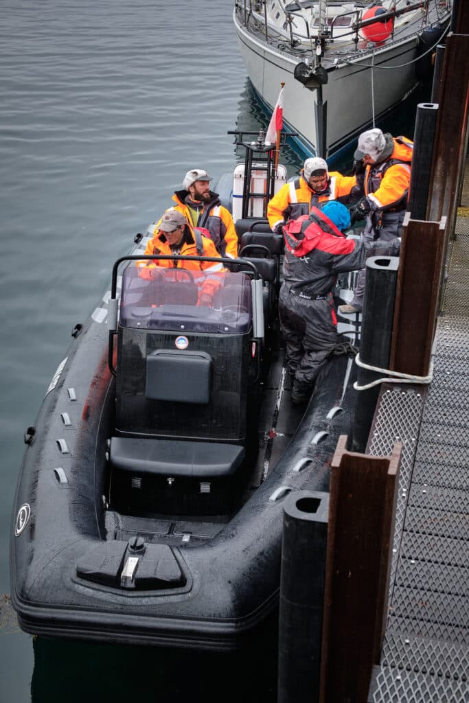 RIB open boat to take us to Hvalsey Church - Qaqortoq