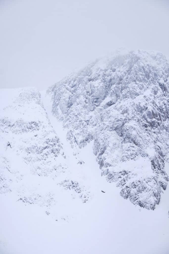 Steep snow-covered mountains near Sisimiut